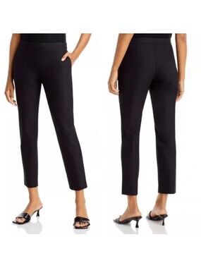 Theory Thaniel Approach Stretch Cropped Black Pull On Pants, size 10